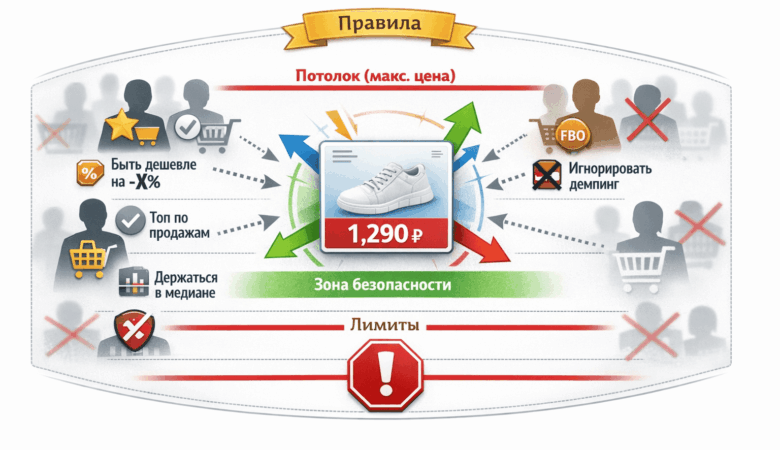 Следование за конкурентами (правила + лимиты)